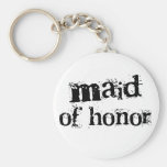 Maid of Honour Black Text Keychain