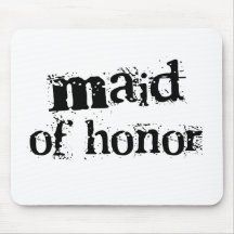 Maid of Honour Black Text Mouse Pads