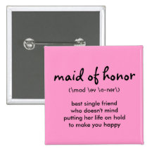 Maid of Honour Button