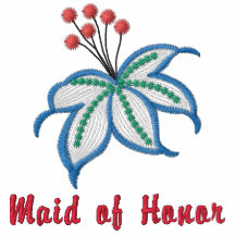 Maid of honour floral embroidered womens polo shir
