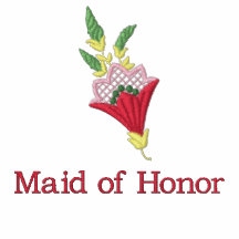 Maid of honour floral embroidered women's t-shirt