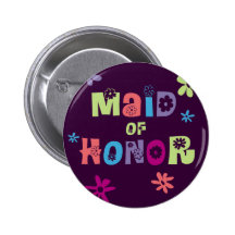 Maid of Honour Gifts and Favours Pinback Button