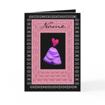 Maid of Honour Invitation PURPLE Dress Petal Trim