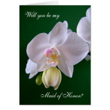 Maid of Honour. Orchid flower Card