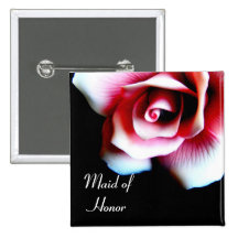 Maid of Honour Pink Rose I.D. Button