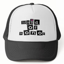 Maid of Honour (Sq Blk) Mesh Hats