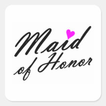 Maid Of Honour Square Sticker