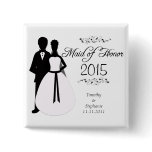 Maid of honour swirls wedding favour pinback butto