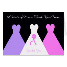 Maid of Honour Thank You Poem Greeting Card