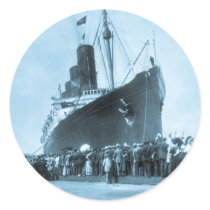 Maiden Voyage of RMS Lusitania, 13 Septemeber 1907 Round Stickers