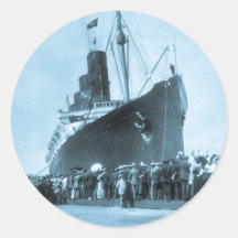 Maiden Voyage of RMS Lusitania, 13 Septemeber 1907 Round Stickers