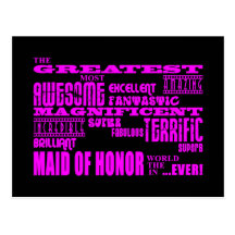 Maids of Honour Fun Gifts : Greatest Maid of Honou Post Card