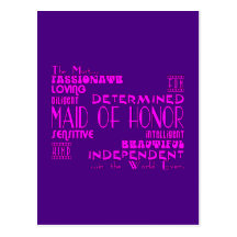 Maids of Honour Wedding Party Favours : Qualities Postcard