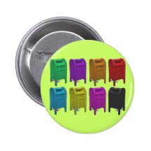 Mailbox POPART Gifts for Postal Workers Pinback Buttons