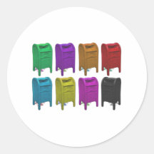 Mailbox POPART Gifts for Postal Workers Round Stickers