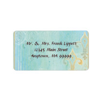 Mailing Labels - Fleur di Lys Damask 2 Blue