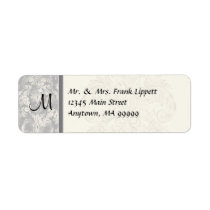 Mailing Labels - Fleur di Lys Damask - Grey