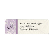 Mailing Labels - Fleur di Lys Damask - Lavender