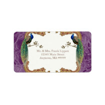 Mailing Labels - Golden Peacock & Calligraphy