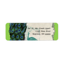 Mailing Labels - Vintage Peacock & Feathers 5