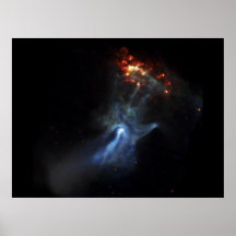 Main dans l'espace poster