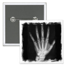 Main de squelette de rayon X de B&W Pin's Avec Agrafe