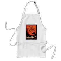 Maine art deco retro travel poster apron