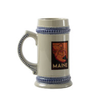 Maine art deco retro travel poster coffee mugs