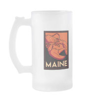 Maine art deco retro travel poster mug