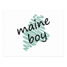 Maine Boy on Child's Maine Map Drawing Postcards