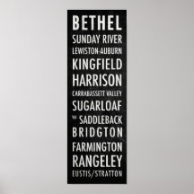 Maine Bus Poster - Lakes & Mountains