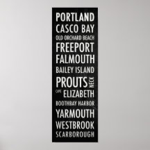 Maine Bus Poster - Portland Casco Bay
