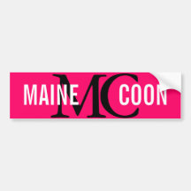 Maine Coon Cat Breed Monogram Bumper Sticker