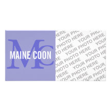 Maine Coon Cat Breed Monogram Photo Card Template