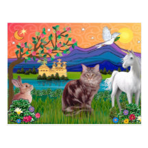 Maine Coon Cat - Fantasy Land Post Cards