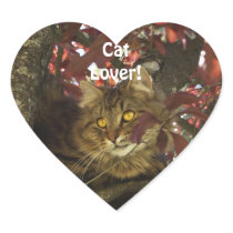 Maine Coon Cat Lover Heart Gift Stickers