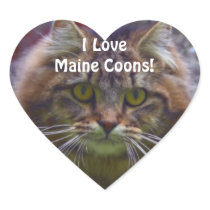 Maine Coon Cat Lover Heart Gift Stickers