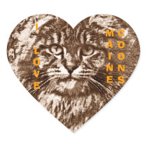 Maine Coon Cat Lover Heart Gift Stickers