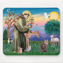 Maine Coon Cat  - St Francis Mouse Pads