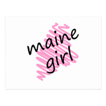 Maine Girl with Scribbled Maine Map Post Card