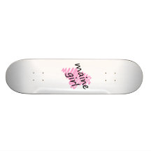 Maine Girl with Scribbled Maine Map Skateboards