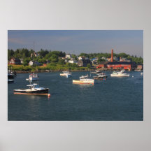 Maine Harbour Lobster Boats Jonesport Print