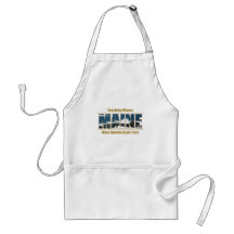 Maine Image Text - Waves Crashing Aprons