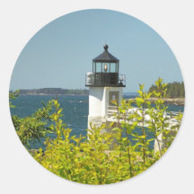 Maine Lighthouse 12 Round Sticker