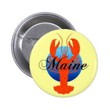 Maine lobster pinback buttons