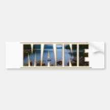 MAINE Picture Font Acadia National Park Bumper Stickers