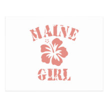 Maine Pink Girl Postcards