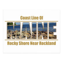 MAINE Text Image - Coast Line Rockland Post Cards
