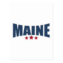 Maine Three Stars Design Post Card