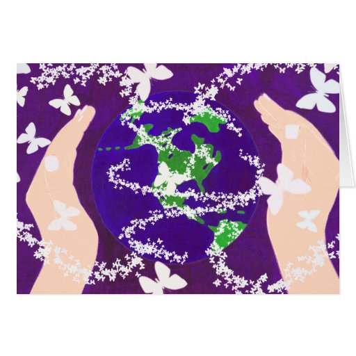 Mains autour du monde carte de vœux